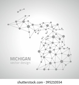 Michigan outline grey vector map