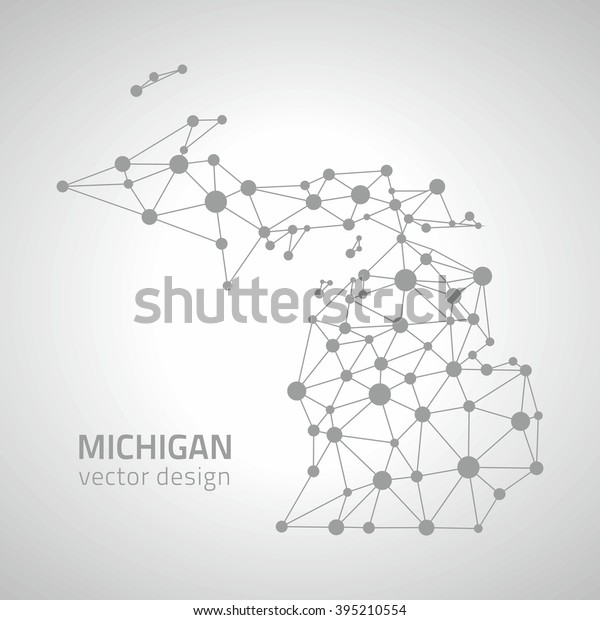 Michigan Outline Grey Vector Map Stock Vector Royalty Free 395210554   Michigan Outline Grey Vector Map 600w 395210554 