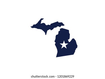Michigan outline map state shape USA