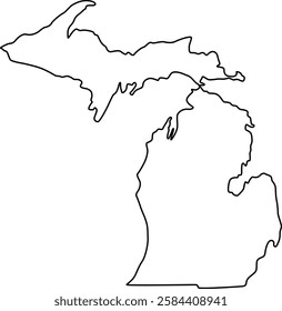 Michigan Outline U.S. state map icon design