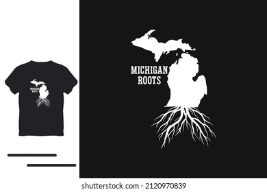 Michigan roots t shirt design