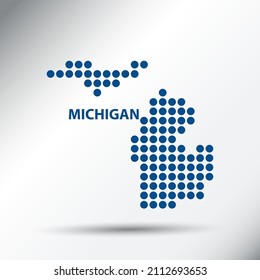 Michigan State Abstract Dotted Map. Vector illustration.