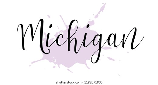 Michigan. State of America. Text design. Vector illustration.