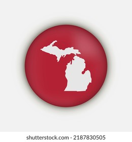 Michigan state circle map with shadow
