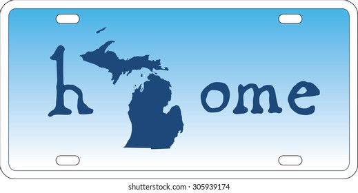 Michigan state license plate vector