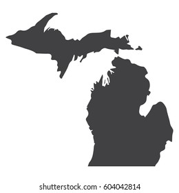 Michigan state map in black on a white background. Vector illustration