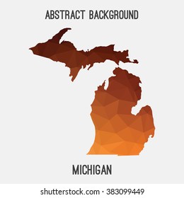 Michigan state map in geometric polygonal style.Abstract tessellation,modern design background. Vector illustration EPS8