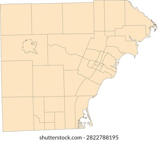 Michigan State Monroe County vector Census Tract polygon based on Tiger 2020 Census Data