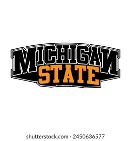 michigan state text design for t shirt or your brand