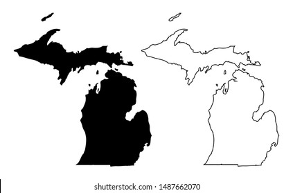 Michigan Outline Images, Stock Photos & Vectors | Shutterstock