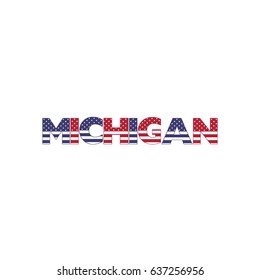 Michigan text Colorful Letters Vector Illustration

