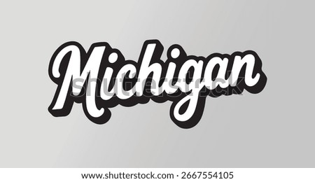 Michigan text graphic element Illustration template design 
