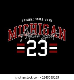 michigan t-shirt design, poster, typography. Vector illustration.
