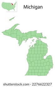 Michigan USA map state icon