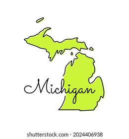 Michigan - USA map vector stock illustration design template.