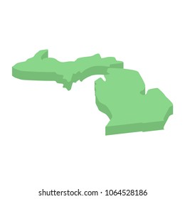 Michigan USA states isometric map