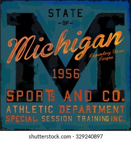 Michigan varsity graphic illustration