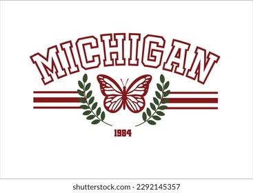Michigan, handgezeichnet, Vektorgrafik