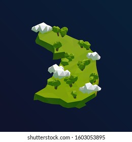 Michigan Vector Low Poly 3D Cartoon Map