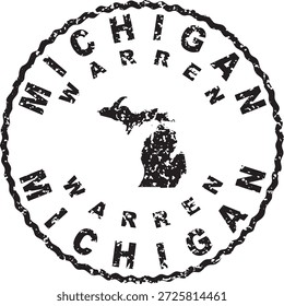 Michigan Warren Round Seal Map Design