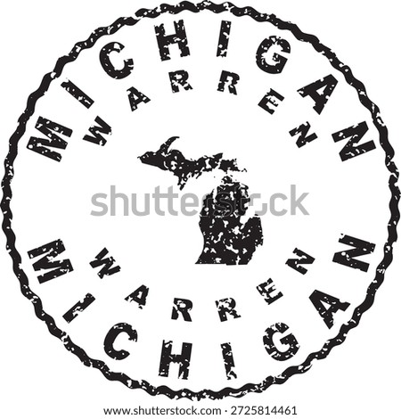 Michigan Warren Round Seal Map Design