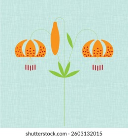 Michigan wildflower lily orange design