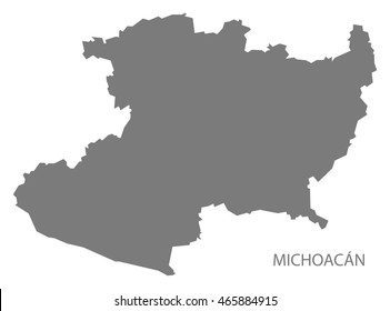 Michoacan Mexico Map grey