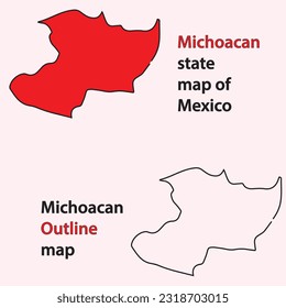 michoacan state map of Mexico