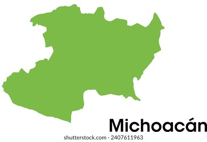 Michoacan State map in Mexico