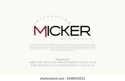 Micker vector alphabet font for logo design