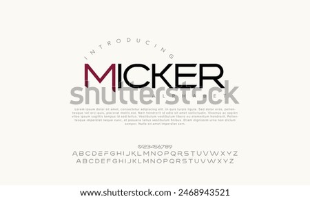 Micker vector alphabet font for logo design