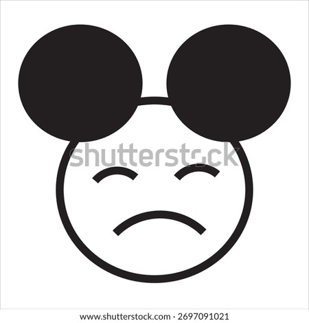 Mickey mouse sad face icon design