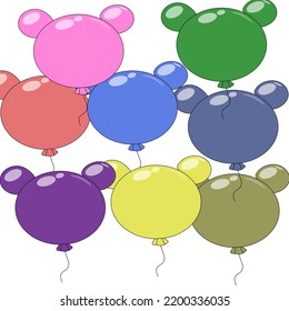 Mickey Vector Shaped Color Balloon Icon. can be used for social media, logos, vectors and other icons