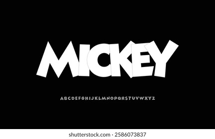 MickeyMouse vector font alphabet with numbers