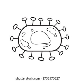 micro bacteria  virus mono line illustration design 
