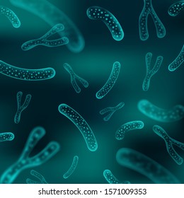 Micro bacterium and therapeutic bacteria organisms. Microscopic salmonella, lactobacillus or acidophilus organism. Science background. Vector illustration