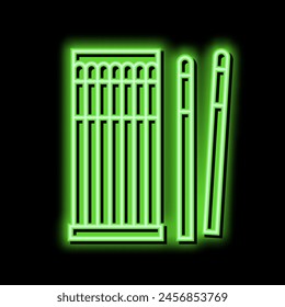 micro brush set for eyelashes neon light sign vector. micro brush set for eyelashes illustration