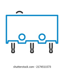 Micro Button Icon Icon. Editable Bold Outline With Color Fill Design. Vector Illustration.