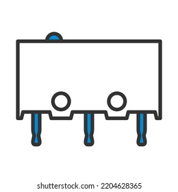 Micro Button Icon Icon. Editable Bold Outline With Color Fill Design. Vector Illustration.