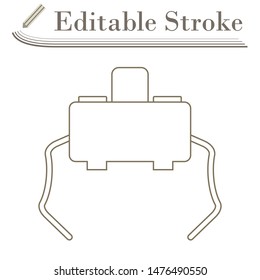 Micro Button Icon. Editable Stroke Simple Design. Vector Illustration.