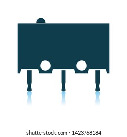 Micro Button Icon. Shadow Reflection Design. Vector Illustration.