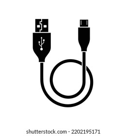 Icono Usb de cable micro con fondo blanco