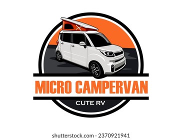 diseño de vector de ilustración micro campervan	
