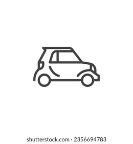 Micro car line icon. linear style sign for mobile concept and web design. Mini electric car outline vector icon. Symbol, logo illustration. Vector graphics