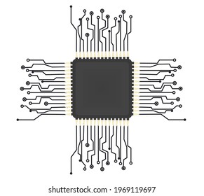 Micro chip circuit. vector illustrtaion