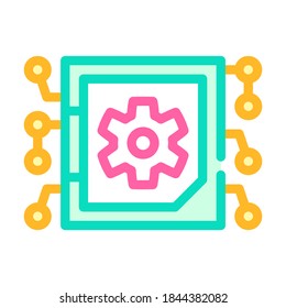 micro chip color icon vector. micro chip sign. isolated symbol illustration