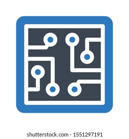  micro chip glyph colour icon 