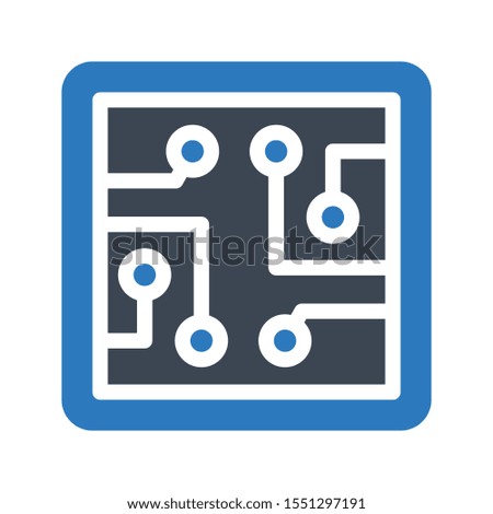  micro chip glyph colour icon 