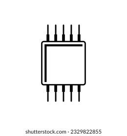 Micro Chip Icon. Circuit Symbol.
