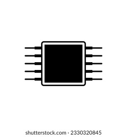 Micro Chip Icon. Circuit Symbol.